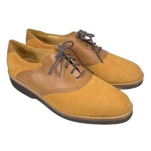 Vintage Orvis Men Size 11 Nubuck Leather Lace Up Oxford Shoes Two Tone Brown